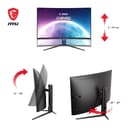 MSI G32CQ5P écran Gaming incurvé de 31,5 Pouces WQHD - Dalle VA 1500R 2560 x 1440, 170 Hz / 1 ms, Adaptive Sync, réglable sur 3 Axes - DP 1.2a, HDMI 2.0b CEC - 5