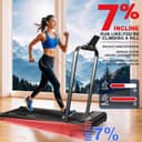 VOWVIT Tapis de Course 4en1 Tapis de Marche Inclinable | Walking Pad 12km/h Pente 7%,2.5HP,Tapis Roulant électrique Pliant,Compact et Portable - 5