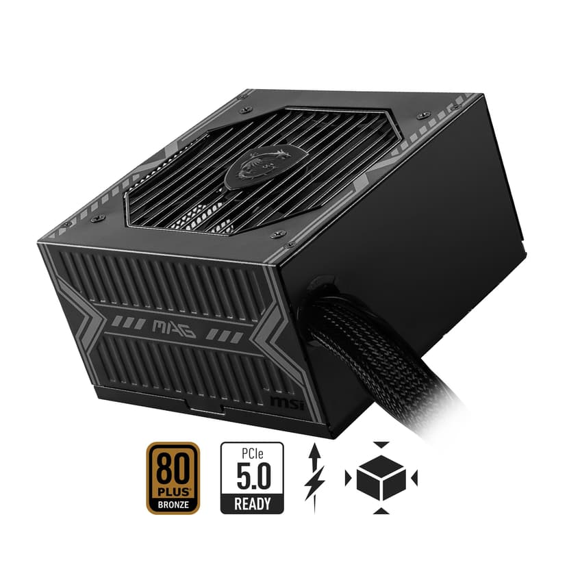 MSI MAG A750BN PCIE 5 Gaming Power Supply - PCIE 5.0 Compatible - Certified 80 Plus Bronze 750W - Compact Size - PSU ATX - 2
