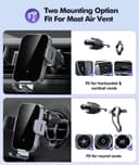 ISEYOU Car Phone Holder Wireless Charger, 15W Fast Charging Auto Clamping Wireless Car Charge, 360° Rotation Air Vent Mount With Electric Sensor Compatible For iPhone 16 15 14 Pro Max, Samsung Galaxy - 5