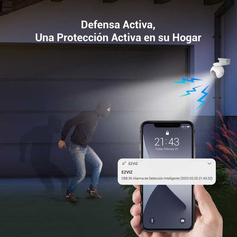 EZVIZ CB8 KIT 2K Caméra Surveillance WiFi Extérieure sans Fil, Solaire, Batterie 10400mAh, Suivi Intelligent, Détection de Personne, Vision Nocturne Couleur, Audio Bidirectionnel, Sirère, Type C - 6