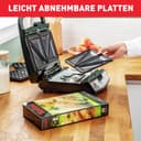 TEFAL MENAGE - Snack collection-700 W-2 jeux de plaques croques et gaufres-2 livrets de recettes-Noir inox - TEFAL MENAGE - FDS-119997 - 5