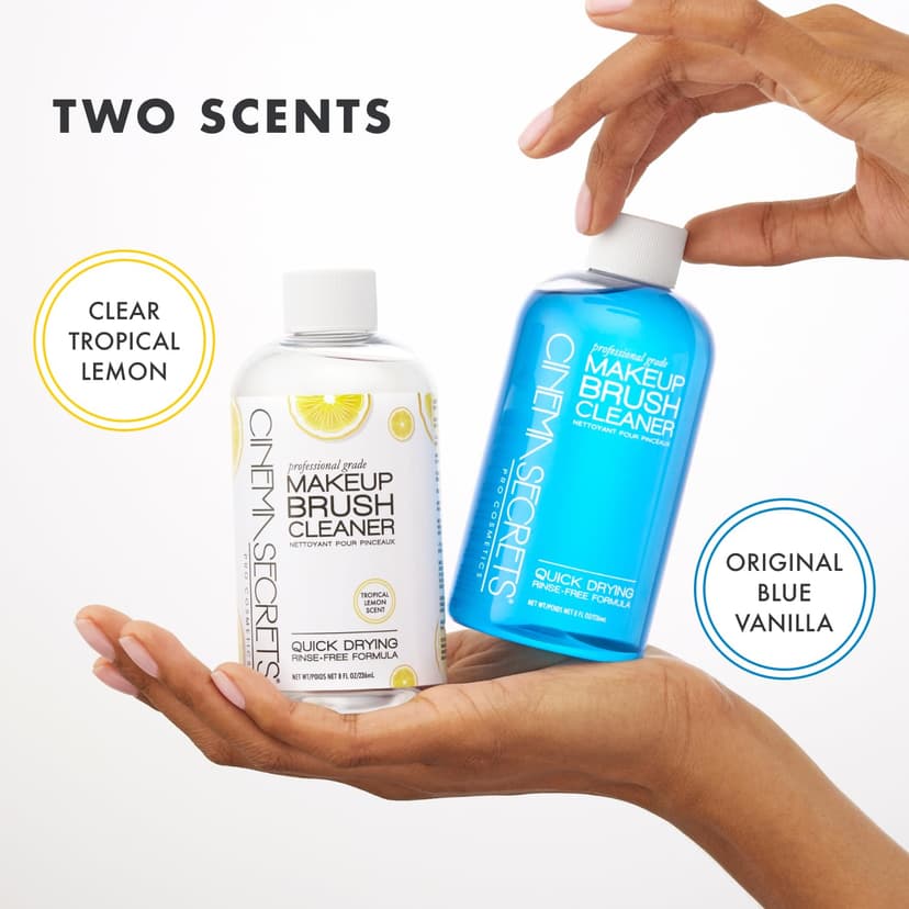 Cinema Secrets Original Blue Vanilla Makeup Brush Cleaner Solution - Professional Cleanser for Makeup Brushes - Quick-Drying, Rinse-Free Formula - Removes Stubborn Waterproof Make Up (2 fl oz) - 7