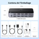 UGREEN HDMI KVM Switch 2 Monitors 2 Computers Support 4K@60Hz, 4 Port USB3.0 KVM Switches for 2 Computers Share Keyboard/Mouse/Hard Drives and 2 Monitor, KVM with 2 USB Cables and 4 HDMI Cable - 9