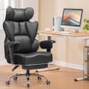COMHOMA Gaming Chair, Ergonomic Office Chair with Adjustable Armrests, Sprung Lumbar Support for Big and Tall People, 330lbs Wide Seating, Black - 2