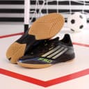 Adidas Mixte F50 League Indoor Football Boots, Core Black/Iron Metallic/Lucid Lemon, 45 1/3 EU - 2