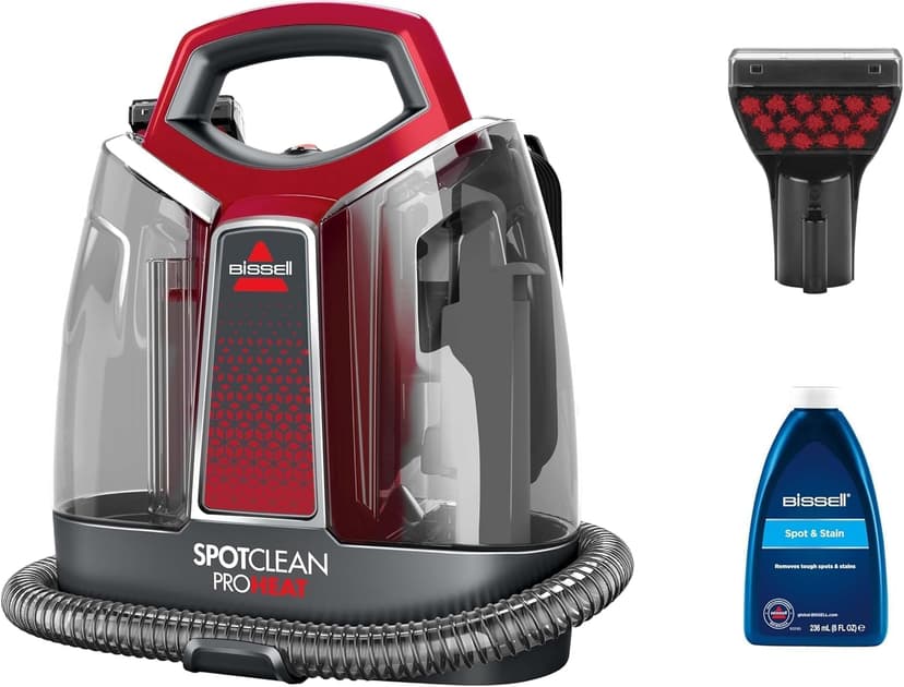 BISSELL SpotClean ProHeat, Upholstery Cleaner, Carpet Cleaner with HeatWave Technology, Compact Vacuum Cleaner, Wet Vacuum Cleaner for Carpets, Upholstery, Car & More, Powerful 330W Motor, 36988 - 1