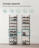 SONGMICS 10-Tier Shoe Rack, Shoe Stand, Space-Saving Shoe Storage, 45 x 28 x 173 cm, Metal Frame, Non-Woven Fabric Shelves, for Hallway, Bedroom, Black LSH010B02 - 3