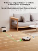 Lefant M2 Plus Robot Aspirateur Laveur 6000Pa avec Station Vidage Automatique Poussière,Navigation Laser avec Cartographie,Évitement d'obstacles PSD,140min,Idéal pour Poils d'animaux - 6