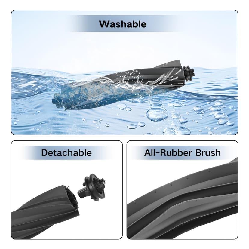 2 Pièces Brosses Principales de Rechange pour Dreame L10s/L10/L20/L10s Pro/L40/L50 Ultra/AE, X30/D20/X40 Ultra Complete, D10s/D10/D10s Pro/Plus/D9 Max Robot Aspirateur, Sans Enchevêtrements et Durable - 4