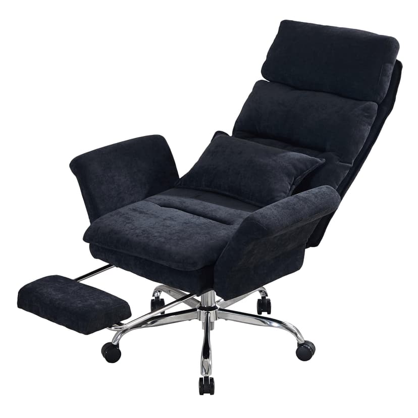UEV Ergonomic Office Chair with Footrest up to 226 kg, Folding Armrests, Thick Seat Padding, Adjustable Headrest, Desk Chair for Tailor Seat, Computer Chair, Swivel Chair, Home Office, Black - 9