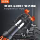 VEVOR Kit d'outils de sertissage de tuyaux électriques alimentés avec 2 batteries 18 V 2,0 Ah, pince à sertir professionnelle, avec mâchoires V15, V22, V28, chargeur rapide et étui de transport, 360° - 2