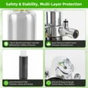 JAOGAUS Aquarium CO2 generator, 2 litre large stainless steel bottle, intelligent gas supply, indispensable for aquarium plant growth, Quick-connect design for easy installation - 7