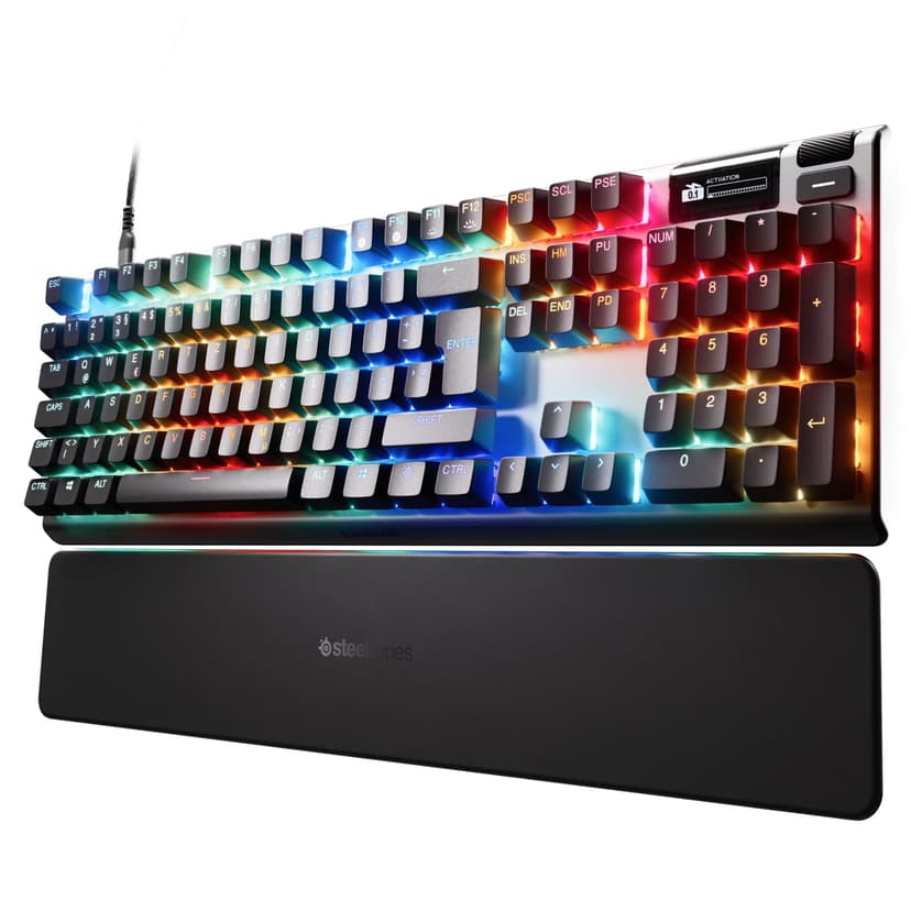 SteelSeries Apex Pro Gen 3 - Gaming Keyboard - Hall Effect Switches; OmniPoint 3.0 - Adjustable Actuation - Game-Ready Presets - Rapid Trigger, Protection Mode, Rapid Tap/SOCD - German QWERTZ - 1
