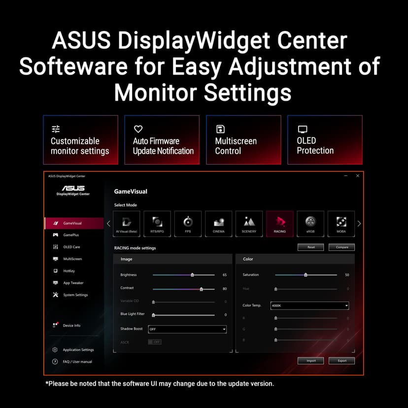 ASUS ROG Strix OLED XG27AQDMES gaming monitor ― 27-inch (26.5-inch viewable) 1440p 240 Hz, 0.03ms, Care Pro, ELMB, G-SYNC® compatible, 99% DCI-P3, and DisplayWidget Center - 8
