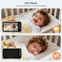 HelloBaby Moniteur Vidéo Bébé 6 Pouces, Grand Écran avec Caméra et Audio, Batterie 4000mAh Mode ECO, Vision Nocturne, sans WiFi, Communication Bidirectionnelle 8 Berceuses, Caméra PTZ à Distance - 4