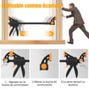 TOOLMAYS Jeu de 2 Serre-joints Rapide à une Main avec Connecteur, Largeur de Serrage 152/420mm, Force de Serrage Maximale 100 kg, Ouverture Flexible Plage d'Extension 154 mm - 620 mm - 6