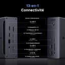 UGREEN Revodok Max 213 Thunderbolt 4 Dock 40Gbps (Dual 4K @ 60Hz, Single 8K Display), 13-in-1 Docking Station 90W Charging for Laptop, 2.5Gbps Ethernet, microSD & SD 4.0, 3.5 mm Aux - 2