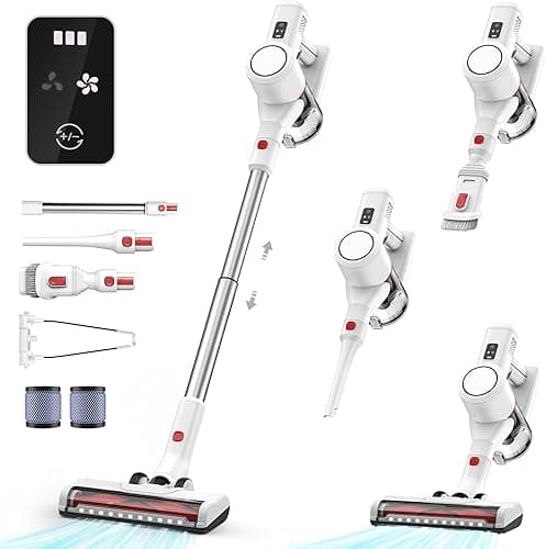 Cordless Vacuum Cleaner 3-in-1 Cordless Vacuum Cleaner Wireless Wireless with Light Without Cable with Pet Hair Screen Carpets Hard Floors