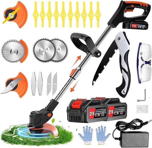 24V Cordless Electric Brushcutter with 2.0Ah Battery and 4 Types of Blades