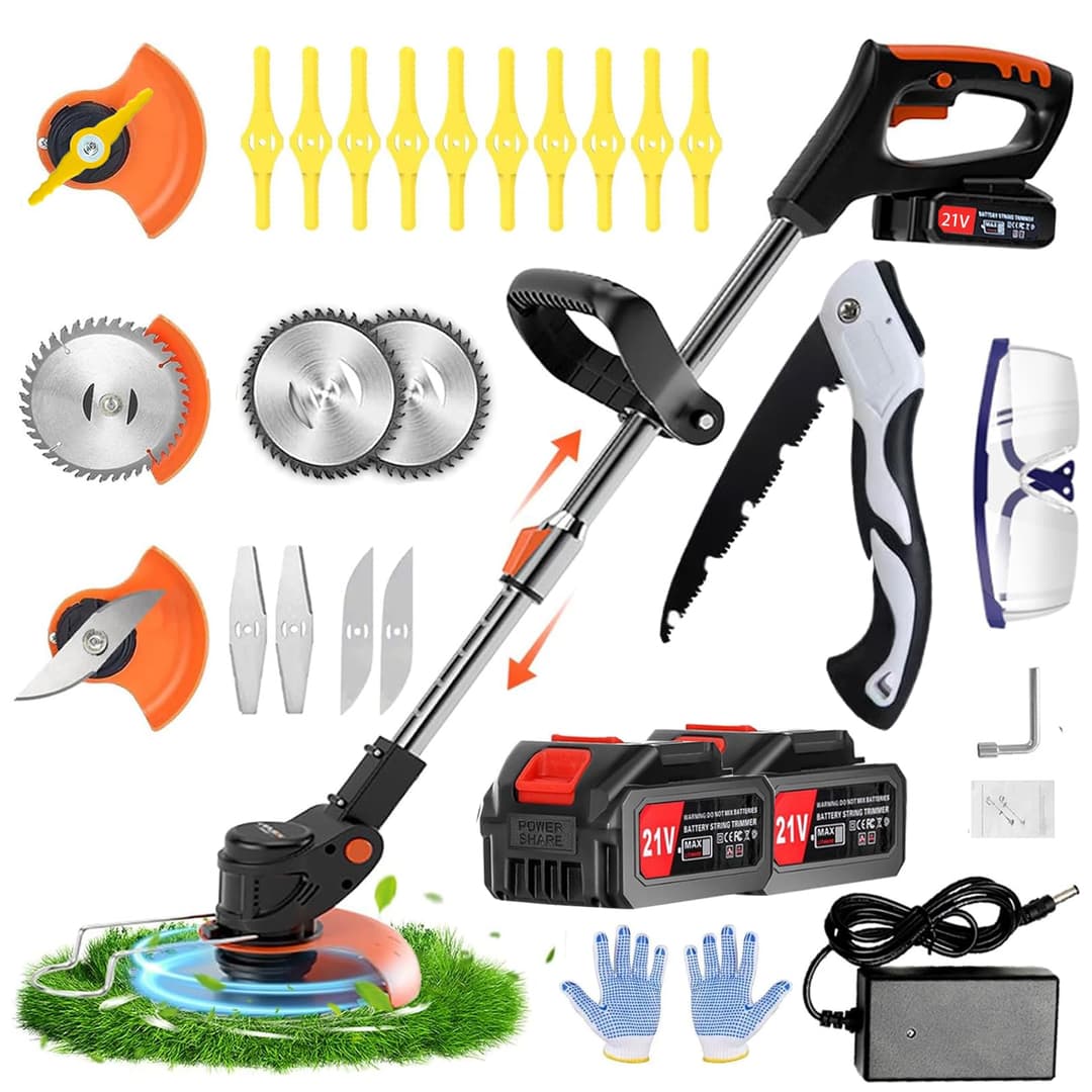24V Cordless Electric Brushcutter with 2.0Ah Battery and 4 Types of Blades