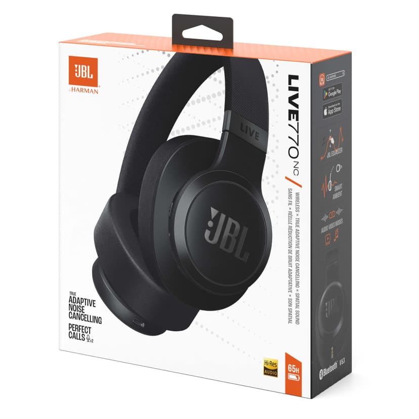 JBL Live 770 NC Wireless Over-Ear Headphones with Noise-Cancelling Technology and 65-Hour Battery Life, Black - 6