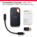 SanDisk 1To Extreme Disque SSD externe, Portable SSD des vitesses allant jusqu'à 1050 Mo/s en lecture, 1000 Mo/s en écriture, USB-C Résistance à la poussière et à l'eau classée IP65, Disque SSD NVMe externe, Noir - 3