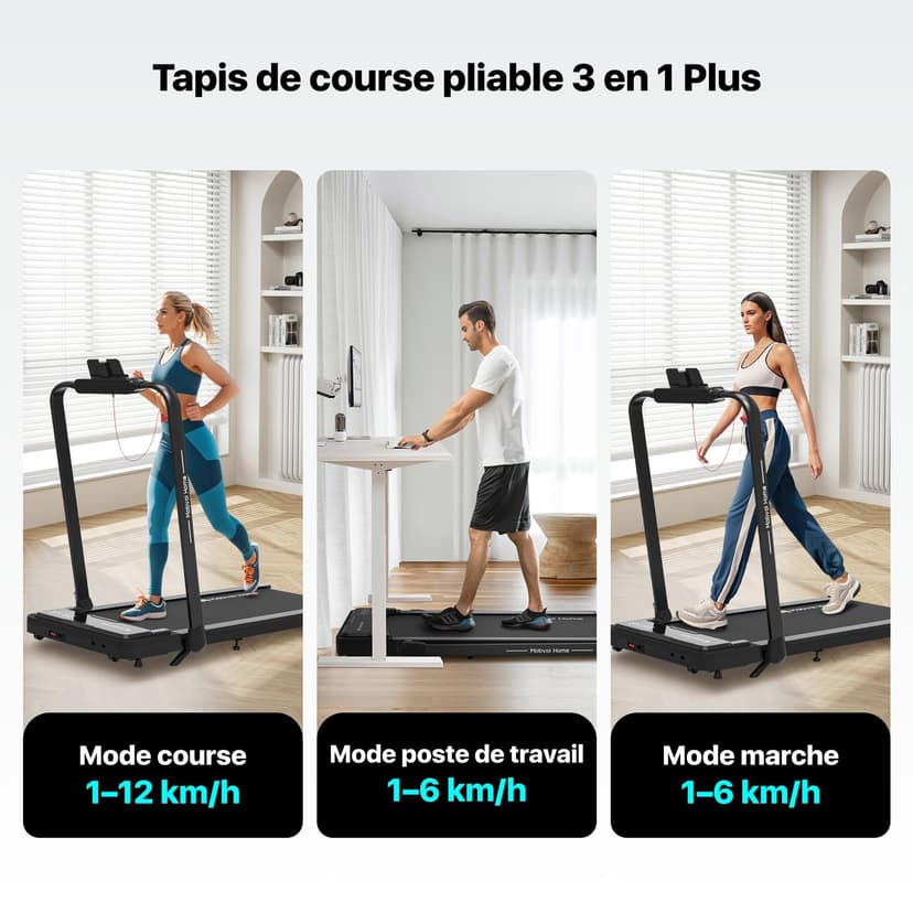 Mobvoi 6% Incline Smart AI Foldable Treadmill Walking Pad Speaker TicSports APP 12 KMH 120 KG Portable Compact Treadmills for Home Office Under Desk Treadmill with LED Display Remote Control - 2