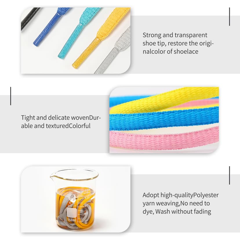 Dafannis Oval sports shoe laces, 2 pairs of half round shoe laces for sneakers, running shoes, basketball shoes and sneakers - 4