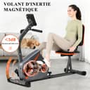 ISE Horizontal Exercise Bike with Adjustable Saddle, Recumbent Exercise Bike Ideal for Recovery Training, Pulse Sensors, Quiet, Grey - 3