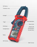 AstroAI Digital Clamp Meter Multimeter 2000 Counts Amp Voltage Tester Auto-ranging with AC/DC Voltage, AC Current, Resistance, Capacitance, Continuity, Live Wire Test, Non-Contact Voltage Detection - 8
