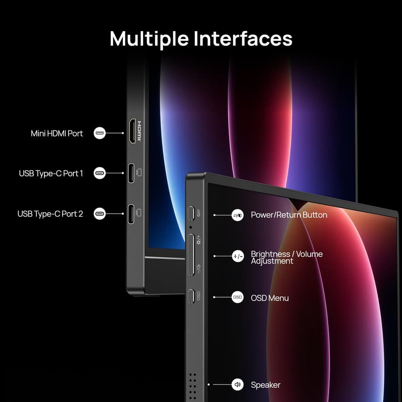 ARZOPA 16.1'' 144Hz Portable Monitor with Kickstand, 106% sRGB 1920×1080P FHD HDR 144HZ Gaming Monitor, Ultra Slim - Eye Protection-External Second Screen for Laptop/PC/Mac/PS3/4/5/Xbox - Z1FC - 7