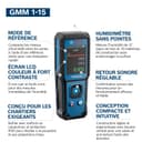 Humidimètre GMM 1-15 Bosch Professional à broches (non invasif, mesure 37 essences de bois et 10 matériaux de construction, indice de protection IP65, 2 piles AA, housse) - 4