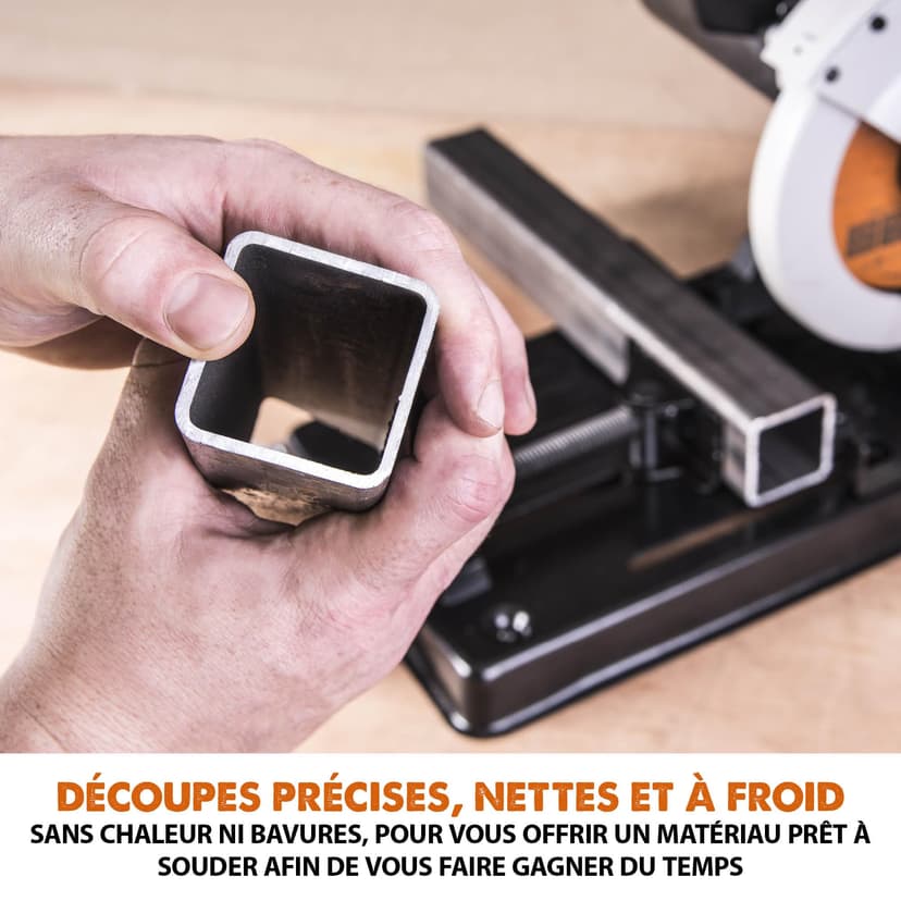 Evolution Power Tools Rage 4 Chop Saw 0˚-45˚ Mitre Angles Multi-Purpose Multi-Material Cutting Cuts Wood, Plastic, Metal & More, 3 Year Warranty Included & TCT Blade Included 185 mm (230 V) - 4