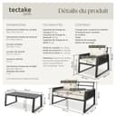 tectake® Ensemble Salon de Jardin Exterieur 4 Personnes en Aluminium Canapé 2 Places 2 Fauteuil Salon et 1 Table de Jardin, Coussins Inclus, Mobilier Amenagement Balcon Terrasse Veranda - 6
