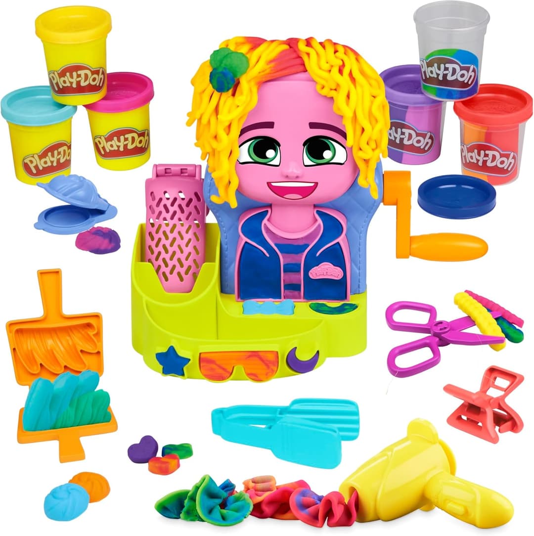 Play-Doh Hair Stylin' Salon Playset with 6 Cans, Pretend Play Toys, Ages 3+