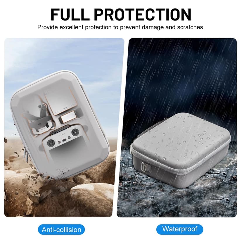 Puasok Drone Étui Portable pour DJI Mini 3/3 Pro/4 Pro, Imperméable Rangement Sac pour RC Contrôleur et Accessoires - 5