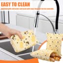 2 Pieces Beeswax Bread Bags 43cm×33cm, Reusable Bread Bags for Keeping Fresh with L Zipper and Handle, Bread Freshener Bags, Beeswax Bags - 6