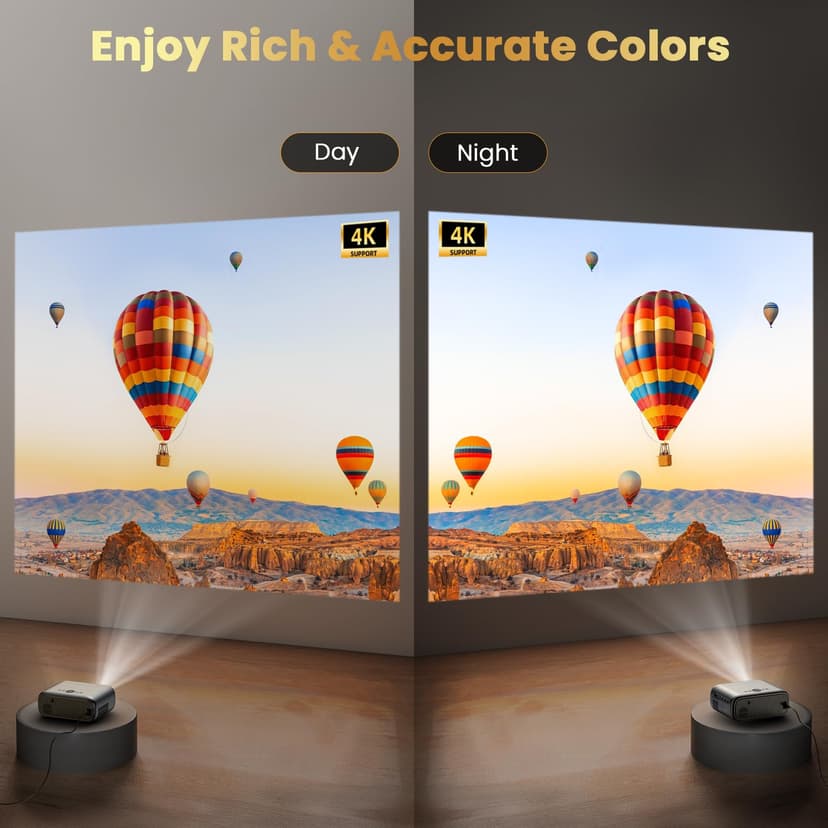 [Elektrischer Fokus/Auto-Keystone] FUDONI Projektor mit WiFi 6 und Bluetooth Dual-Wege, 650ANSI Native 1080P 4K-Unterstützung Outdoor Filmprojektor max. 762.0 cm Display, für iOS/Android/TV-Stick/HDMI - 7