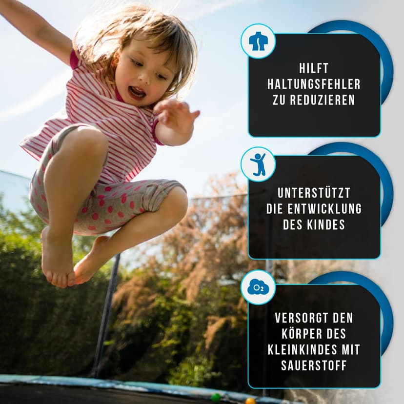 Outdoor Trampoline, Garden Trampoline, Diameter 244 cm, 8 ft Certified Trampoline with Safety Fence and Padded Poles for Children, Indoor Outdoor Fitness, Maximum Load 100 kg - 4