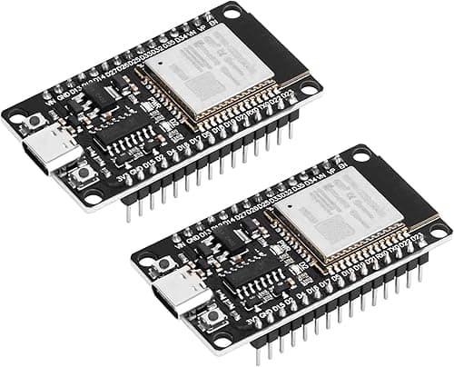 2 pieces ESP32 USB C with CH340 chip ESP32 NodeMCU ESP32 WROOM 32 development board ESP-WROOM-32, 2.4 GHz WiFi + Bluetooth microcontroller