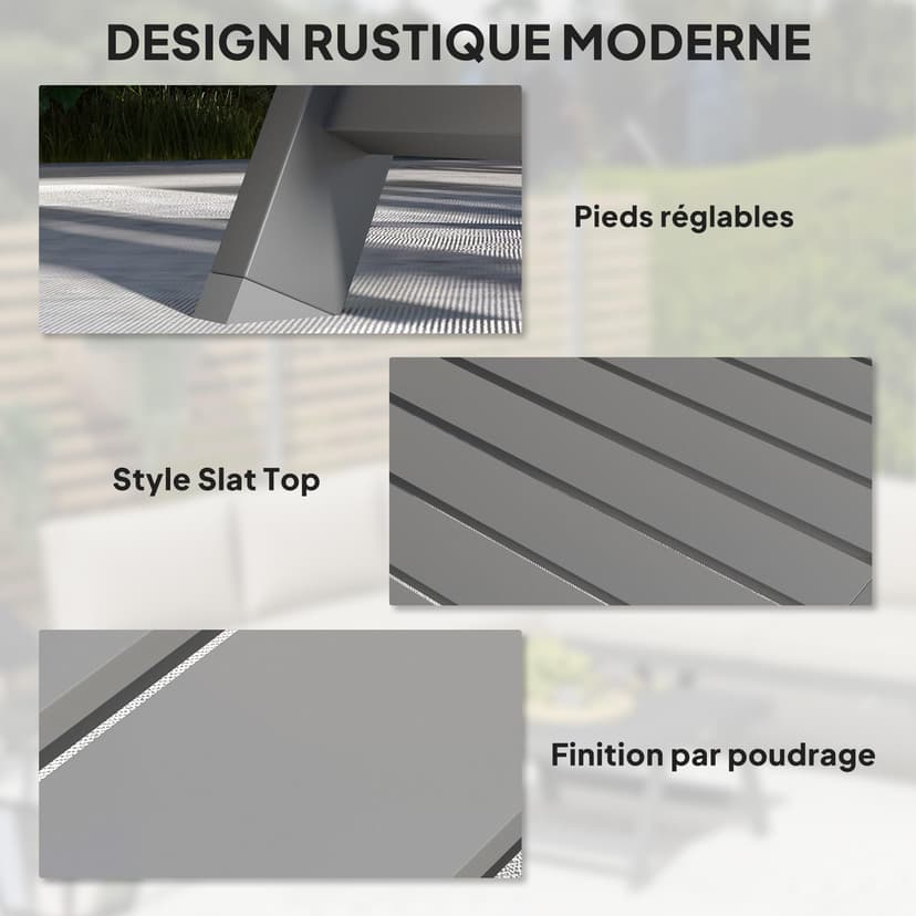 Outsunny Salon de Jardin extérieur d'angle et Convertible 4 pièces avec 2 banquettes, 1 Fauteuil d'angle et 1 Table Basse, Aluminium et Acier mobilier de Jardin pour Balcon terrasse, Beige - 6
