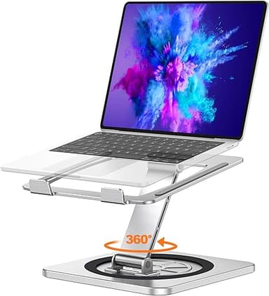 EOIWUY Laptop Stand with 360° Swivel Base, Portable Folda…