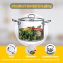 4.5L Glass Cooking Pot with Lid - Heat-Resistant Borosilicate Simmer Pot Soup Pot Transparent Saucepan Stockpot Double Handles for Pasta Noodle Soup Milk Tea and Salad - 4