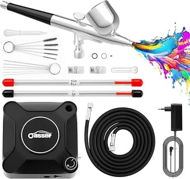Oasser Airbrush Compressor Kit 36 PSI, Dual Action Air Br…