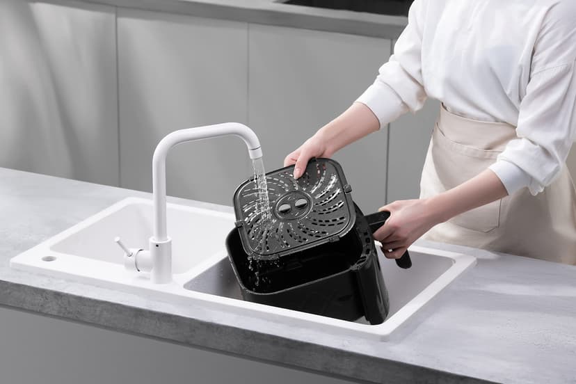 XIAOMI Air Fryer 6L Friteuse à air chaud XXL 1500 W, réglable de 40 à 200 °, circulation d'air chaud à 360 °, 6 programmes, friture sans huile, noire - 6