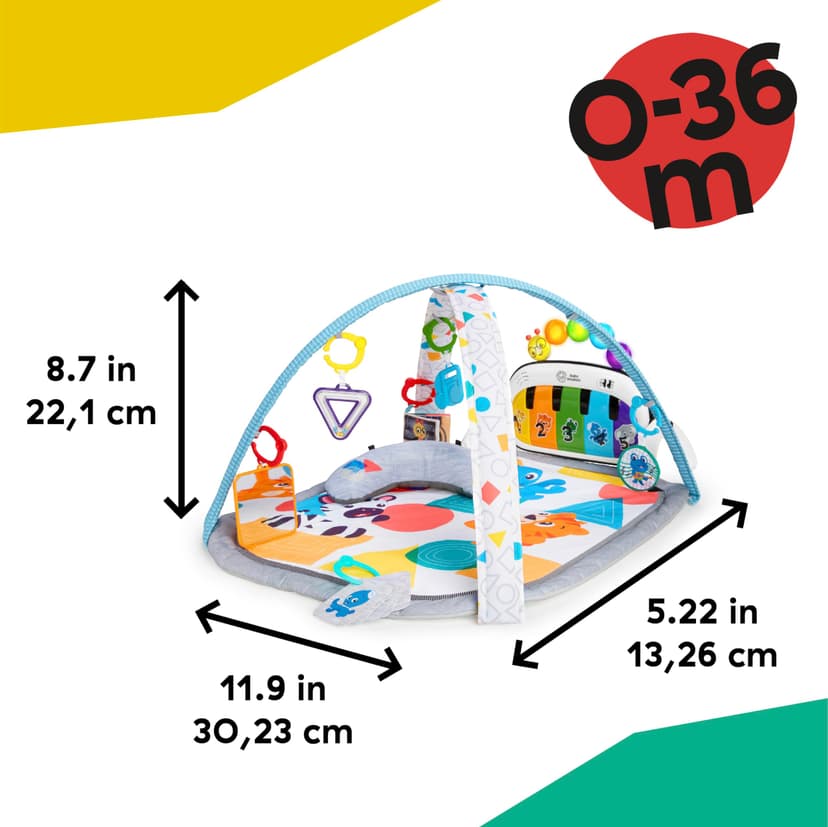 Baby Einstein 4-in-1 Kickin Tunes Play Gym, Tummy Time Baby Play Mat with Kick Piano, Music & Language Discovery, Sensory Toys, Lights & Sounds, for Newborns & Up - 8