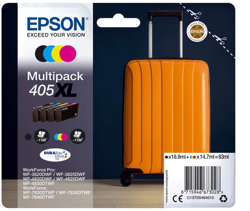 Epson Multipack 4-Colours 405XL DURABrite Ultra Ink - 1