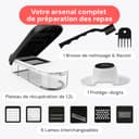 Fullstar Coupe Legumes Multifonctions et Mandoline - Trancheur ou Découpe Cube Oignons Carottes Concombres Frites Fruits - Rapeuse Legume et Fromage - Cuisine Accessoires (Compact 6-en-1 Blanc) - 9