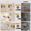 Everfront Clear Acrylic Plastic Dog Playpen Indoor,for Puppy Cat Bunny Pet Pen,Transparent Easy Assemble Foldable Whelping Box Crate Kennel Enclosure Fence for Small & Medium Dogs (60cm Height, 10PCS) - 2